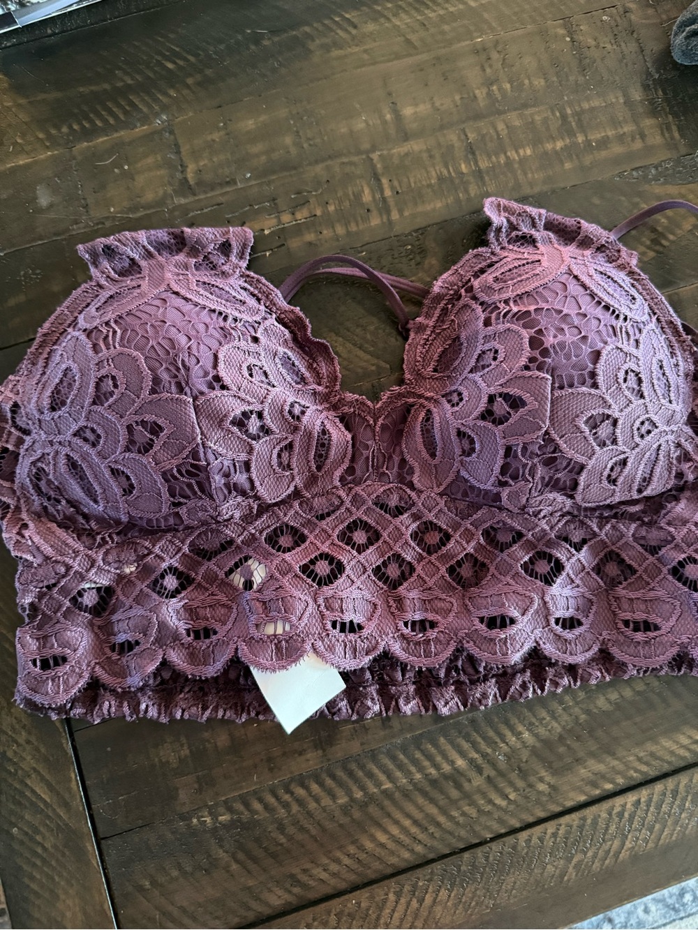 Bundle - 3 Lace Bralettes Plum/Olive/Gray - Women's Intimates